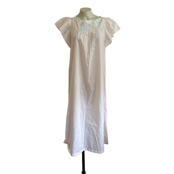 Natori Pink Chemise Lace floral Detailing 100% cotton nightgown P